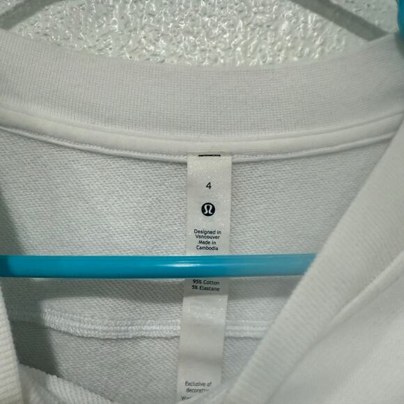 Lululemon Perfectly Oversized Graphic Crewneck Spellout White Size 4 - Picture 6 of 6